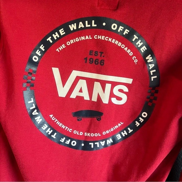 Vans Zip Up Hoodie Red Children’s S Skater BMX - Picture 5 of 5